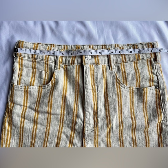 Pilcro by Anthropologie Yellow and Cream Striped High Waist Shorts 30 - Picture 13 of 15